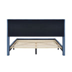 Queen Size Corduroy Platform Bed with Metal Legs