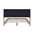 Queen Size Corduroy Platform Bed with Metal Legs