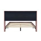 Queen Size Corduroy Platform Bed with Metal Legs