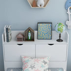 Twin Bed Frame Wood Platform Bed with Storage Drawers and Headboard