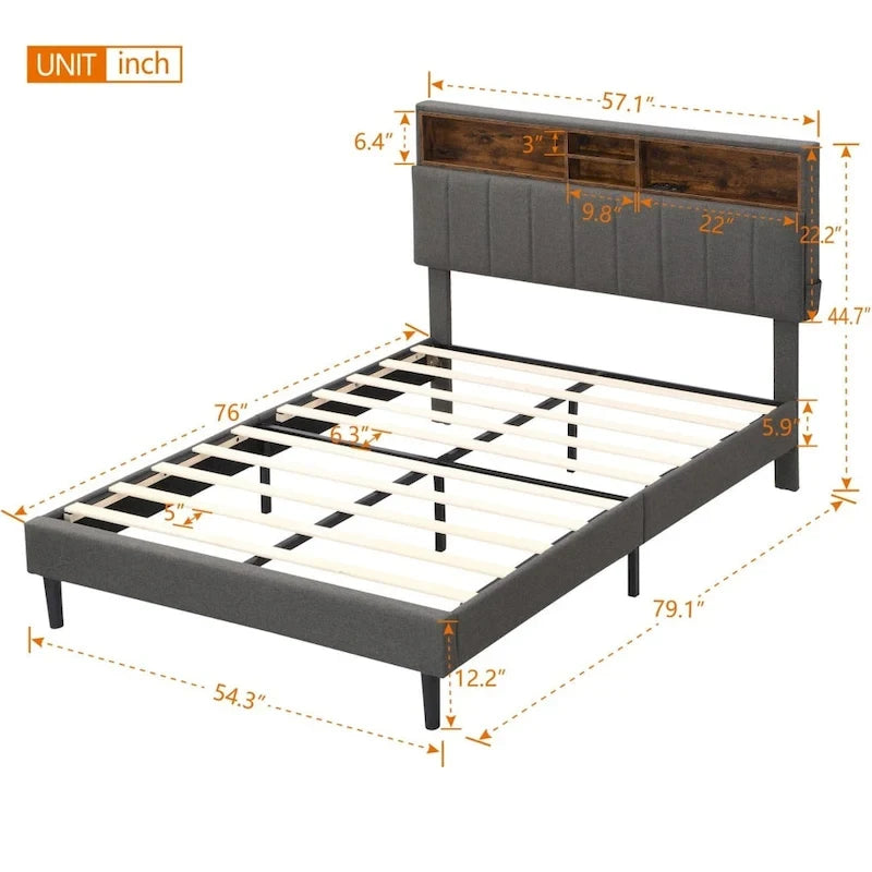 Full Size Upholstered Platform Bed