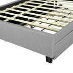 Queen size Upholstered Platform Bed with Twin XL Size Trundle