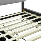 Queen size Upholstered Platform Bed with Twin XL Size Trundle