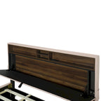 Queen size Upholstered Platform Bed with Twin XL Size Trundle